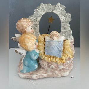 Vintage Christmas musical angels with baby Jesus